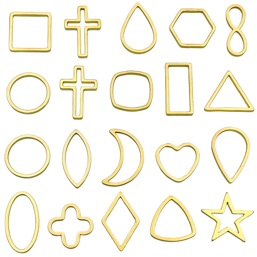 Gold Plated Stainless Steel Hollow Five Point Star Charm Pendant for DIY Necklaces