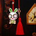 Jeweled Glasses Rabbit Car Hangers in Six Colors with Red Tassels view 10