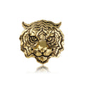 Black Gold Tone Tiger Two Designs Metal Brooch Pin view 1