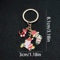 Santa Stocking Candy and Present Enamel Charm Keychain view 1