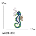 Enamel Seahorse Brooch With Pearl Bubbles in Three Colors view 5