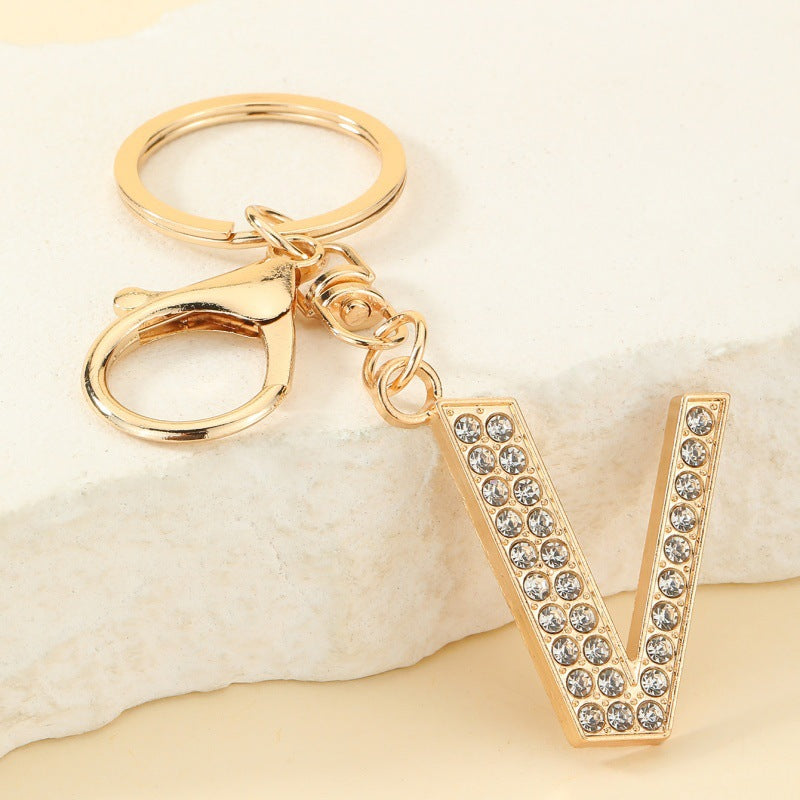 Fashion 26 Letter Metal Keychain Initial Bag Charm Personalized Accessory