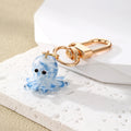 Mini Glass Octopus Clip Keychains in Five Mixed Colors view 2