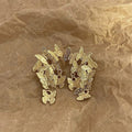 Textured Gold Butterfly Cluster Statement Stud Earrings view 4
