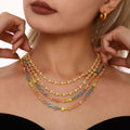 Triangle Clover Zircon Link Necklace Multicolor Clear Styles view 4