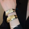 Seventeen Mixed Gold Or Silver Wave Openwork And Wide Cuff Bracelets view 1