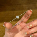 Silver Crystal Heart Studs Necklaces And Bracelets Six Styles view 6