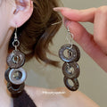 Coconut Shell Ring Drop Earrings Bead Tassel Necklace view 4