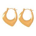Gold Steel Geometric U Shape Hoop Earrings Smooth Metal view 5
