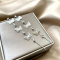 Butterfly Crystal Look Extra Long Threader Earrings in Two Colors view 7