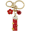 Red Fortune Tag Blossom Metal Clasp Keychain Charm Set view 5
