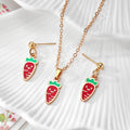 Enamel Fruit Plant Stud Earring Necklace Sets 7 Motifs view 6