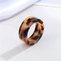Chunky Marbled Resin Band Rings in Six Swirl and Tortoiseshell Patterns view 4