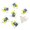 Sun and Moon Rabbit Enamel Alloy Charm Pendants for Jewelry Making view 3