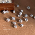 Pale Purple Round Pearl Stud Earrings In Two Graduated Sizes view 4