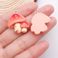 Resin Cartoon Mushroom Charm Pendant for DIY Necklace Phone Strap Keychain
