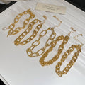 Gold Chunky Mixed Link Chain Bracelet Set 5 Pieces view 1