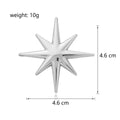 Gold Tone Eight Point Star Irregular Two Designs Metal Brooch Pin view 3