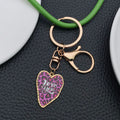 Four Purple Pink and Red Printed Heart Metal Clasp Keychain Designs view 2