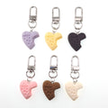 Silver Tone Pitted Heart Clip Keychains in Six Colors view 5