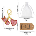 Gold XOXO Pink Red Heart Enamel Lobster Clasp Charm view 2