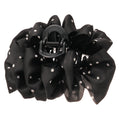 Satin Polka Dot Multi Layer Bow Hair Claw Clip Black White view 5