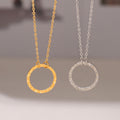 Circle Pendant And Y-Bar Drop Necklaces Gold And Steel Styles view 2