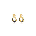 Gold Leopard Pattern Open C Hoop Earrings in Four Shapes view 5