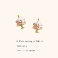 Gold Tone Pink Layered Birthday Cake And Candle Stud Earrings view 4