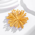 Gold Tone Sunflower Crystal Metal Brooch Pin 6.5 cm view 3