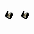 Red Flocked Square Crystal Stud Earrings Fashion Jewelry view 5