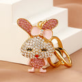 Mixed Jeweled Bow Rabbit and Carrot Holding Rabbit Keychains in Thirteen Options view 7
