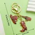 Western Cowboy Charm Keychains Featuring Pink Boot Across 30 Pictured Variations view 3