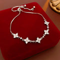 Blue Square Clear Square And Flower Crystal Bracelet Designs view 8