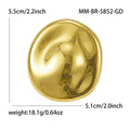 Domed Abstract Oval Brooch in Polished Metal for Jackets and Scarves view 5