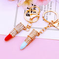 Mini Crystal Lipstick Keychains in Five Bright Color Options view 4