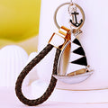 Enamel Sailboat Keychains in Gold and Silver Tone with Braided Loops view 9