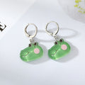 Silver Tone Colorful Acrylic Food and Animal Huggie Earrings view 7