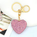 Rhinestone Heart Keychain Braided Cord Gold Tone Metal Charm view 7