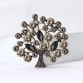 Antique Gold Rhinestone Money Tree Brooch Multicolor Coffee view 4