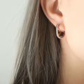 U-Shaped Hoop Earrings With Pearl Agate Tiger Eye Beads view 10