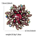 Layered Round Crystal Flower Brooch in Ten Colorways view 9