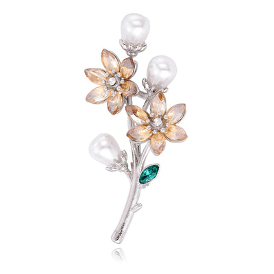 Front product view of an elegant flower broochnia ring