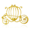 Openwork Pumpkin Carriage Brooch In Polished Gold Tone view 1