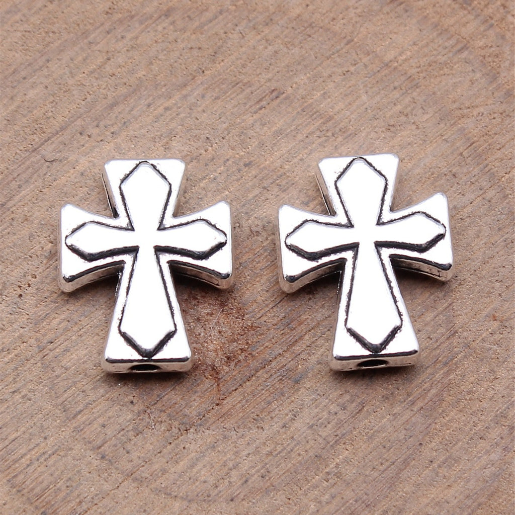 13.5x11x3.5mm 1.6g Multicolor Zinc Alloy Cross Spacer Beads for Bracelet Necklace DIY Jewelry Making
