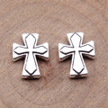 Cross Shaped Beads in Antique Silver and Antique Bronze view 2