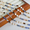 Pearl Multicolor Abacus Bead Gold Spacer Collar Necklace view 3