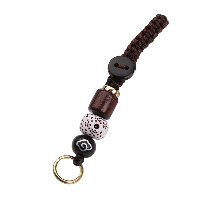 Handwoven Auspicious Cloud Bodhi Keychain Lanyard Decorative Pendant