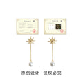 Gold-Tone Seashell Pearl Drop Earrings Stud Clip Styles view 3