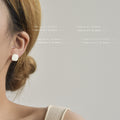 Gold Tone Rounded Square Stud Earrings In White And Burgundy view 3
